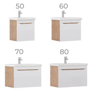 Тумба под раковину подвесная Vigo Grani 166 80 см дуб золотой